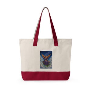 Angel Reading Illustration Zippered Tote image 18