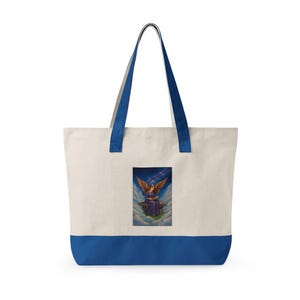 Angel Reading Illustration Zippered Tote image 15