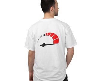 Speedometer Graphic T-Shirt Minimal Red Gauge Design gift for him