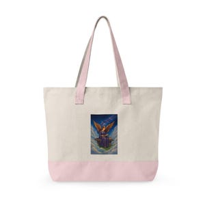 Angel Reading Illustration Zippered Tote image 13