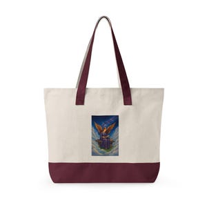 Angel Reading Illustration Zippered Tote image 14