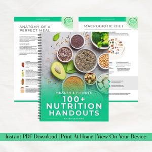 100+ Ernährungs-Handouts, Wellness-Ratgeber, Essenspläne (Instant PDF Download)
