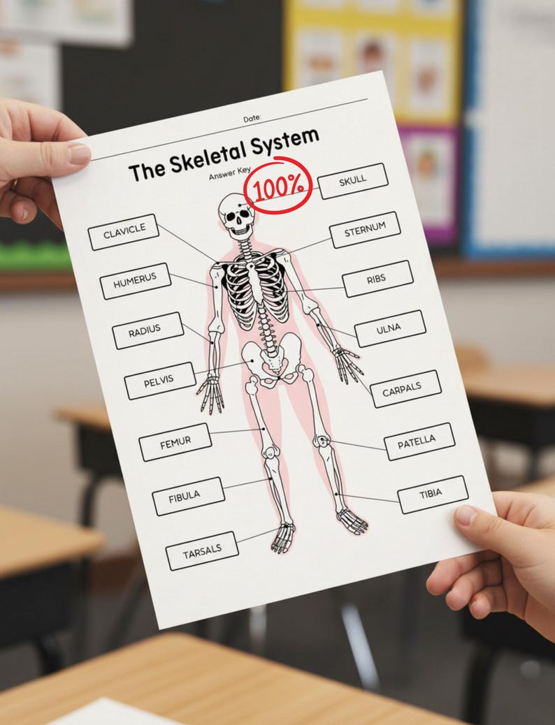 Skeletal System Study Guide, Anatomy Labeling Activity, Human Body Unit ...