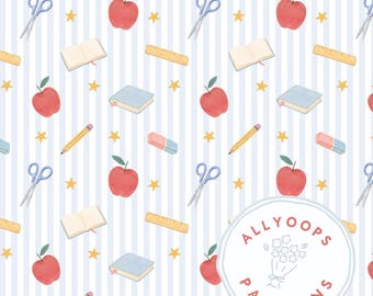Back to School Striped Seamless Pattern