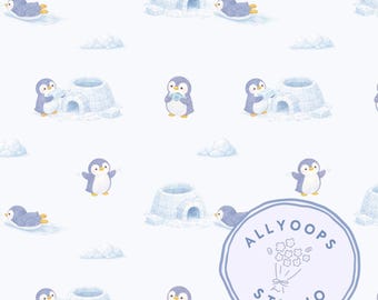 Playful Penguins Seamless Pattern