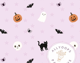 Lavender Halloween Seamless Pattern