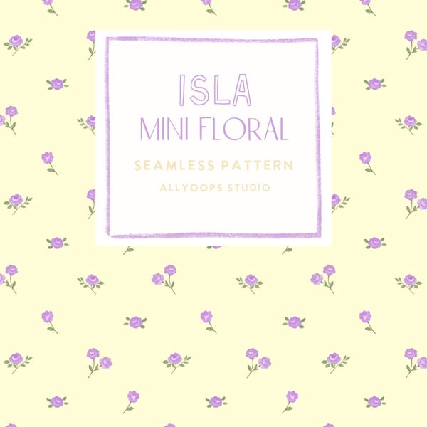 Isla Mini Pastel Floral Seamless Pattern | Yellow and Purple