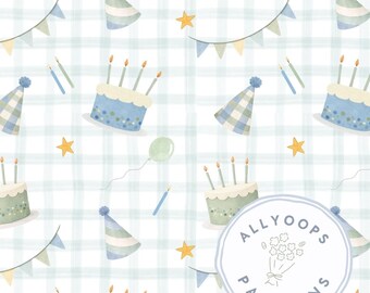 Boys Birthday Party Seamless Pattern