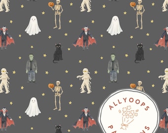Halloween Friends Seamless Pattern