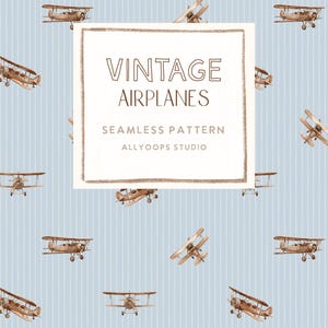 Seamless mönster med vintageflygplan