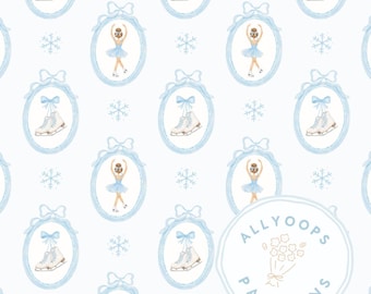 Ice Skating Seamless Pattern