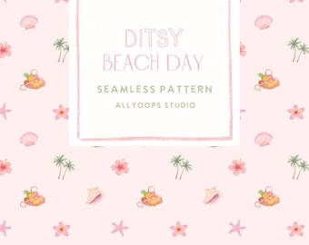 Ditsy Beach Day Seamless Pattern