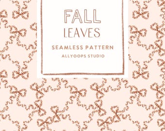 Fall Leaves Bows Seamless Pattern