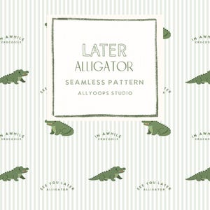 Senare Alligator Seamless Mönster