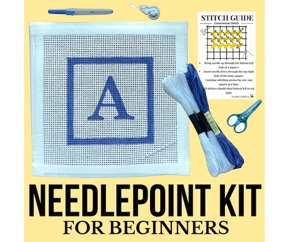 Needlepoint Beginner Kit - Custom Personalized Letter Monogram Initial