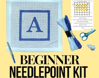 Naaldpunt-beginset: aangepaste gepersonaliseerde letter monogram initiaal