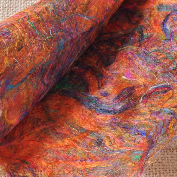 Handmade Sari Silk Fibre Paper: Silk Paper, Felting, Mixed Media, Textile Art, Art Supplies, Collage, Scrap Booking, Craft Paper
