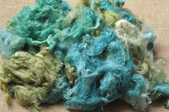 Yarn Felting Art Supplies Mixed Media Textile Art Collage Bamboo Staple Fibre Hand Dyed Art Batts Spinning Paper Making