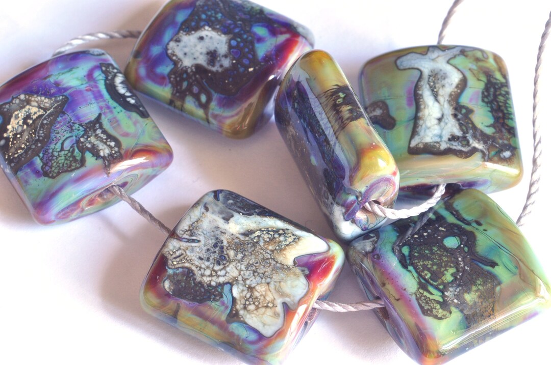 Handmade Beads, Lampwork Beads, 5 Handmade Lampwork Glass Beads, Beads