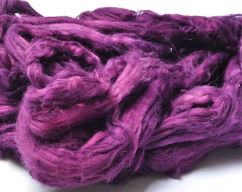 Egyptian Cotton Roving/Top, Hand Dyed for yarn making, spinning and felting, Deep Purple