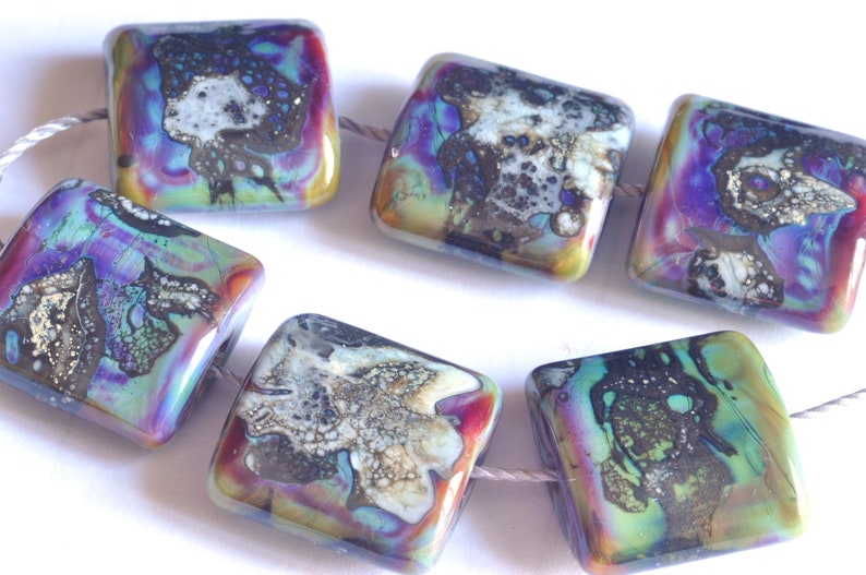 Handmade Beads, Lampwork Beads, 5 Handmade Lampwork Glass Beads, Beads
