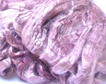 Viscose Top, 25 grams of Hand Dyed Pink Viscose Fibre, Spinning, Art Batts, Felting, Textiles, Weaving, Paper Making, Silk Fusion
