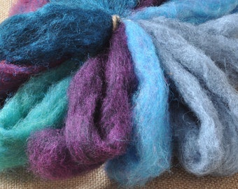 Corriedale Batt Layers in Mixed Shades, Corriedale Wool Roving, Spinning, Art Batts, Felting Fibre, Textile Art, Art Supplies, Nuno Felting