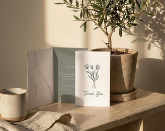 Minimalistische bedankkaart | Bewerkbare canvassjabloon | Liora