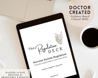 Nervous System Regulation Cards | Anxiety, ADHD Calming Tools | Somatic, CBT Regulation Deck (Printable + Digital)