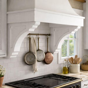 Set di 2 mensole decorative in legno fatte a mano, supporti per cappa da cucina, supporti in legno massello stile rustico, mensole per mensole in stile vintage