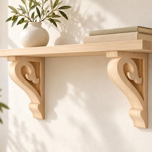 Supporti per mensole in legno - 2 pezzi, supporti per mensole in legno, supporti decorativi in ​​legno