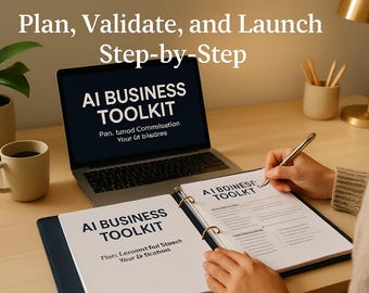 AI Business Launch Toolkit | Digital Planner, Etsy Guide (PDF)