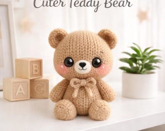 Knitting Pattern PDF: Cuter Teddy Bear, Easy Beginner Crochet Toy (Digital Download)