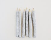 large solid silver hand painted graphite twig pencils (5 pencils)