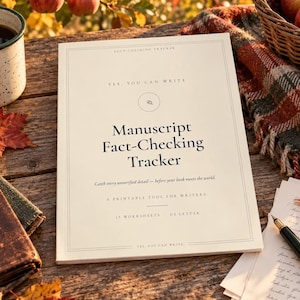 Manuscript Fact Checking Tracker, Novel Editing Workbook, Writer Printable, Fiction Author Tool, Digital Download