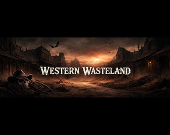 Western Wasteland I – Route des Riders of the Dead | Art mural western post-apocalyptique, impression cowboy sombre, art gothique frontière