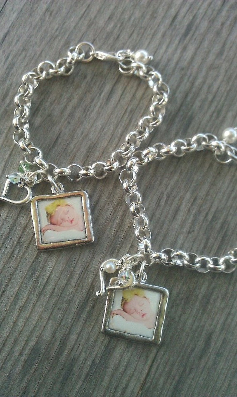 Photo Charm Bracelet Photo Bracelet Keepsake Jewelry Etsy