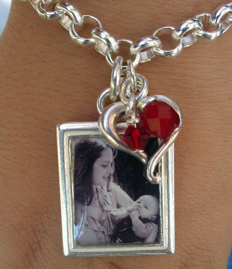Photo Charm Bracelet Photo Bracelet Keepsake Jewelry Etsy