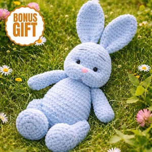 Virkad kaninmönster PDF Amigurumi kanin plyschleksak handledning Handgjord barnrumsgåva med bonus