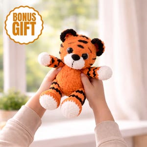 Tigervirkmönster Amigurumi Plyschleksak | Enkel PDF-handledning | Direkt nedladdning