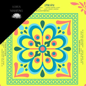 Mahjong Mat - Citron Mosaic | 31.5"Square 3mm Smooth Table mat Ships Rolled image 1