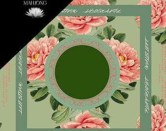 Mahjong Mat - Peony Pavilion | 31.5"Square 3mm Smooth Table mat Ships Rolled