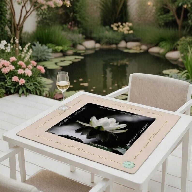 Mahjong Mat - Midnight Lotus | 31.5"Square 3mm Smooth Table mat Ships Rolled image 5