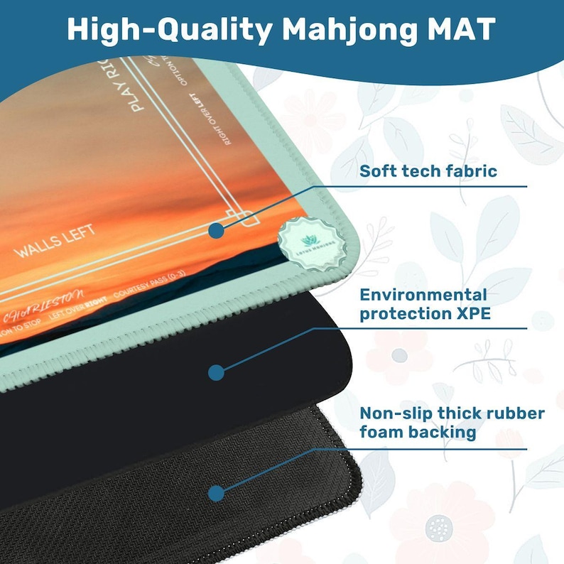 Mahjong Mat - Horizon Glow | 31.5"Square 3mm Smooth Table mat Ships Rolled image 3