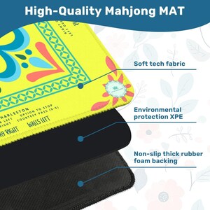 Mahjong Mat - Citron Mosaic | 31.5"Square 3mm Smooth Table mat Ships Rolled image 4