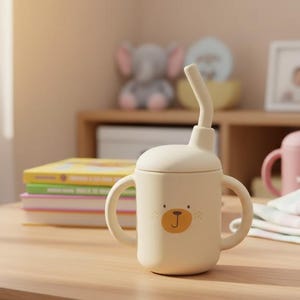 Silicone Baby Sippy Cup 120ML – Leakproof Snack & Training Cup – Free Toddler Feeding Cup – Cartoon Baby Cup image 5