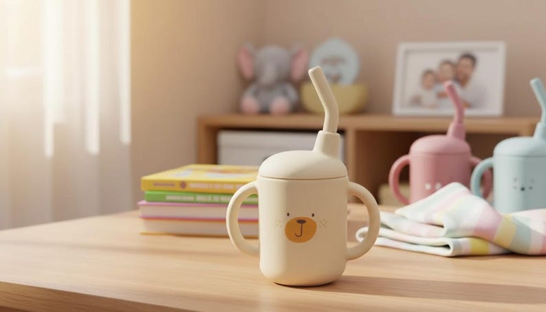 Silicone Baby Sippy Cup 120ML – Leakproof Snack & Training Cup – Free Toddler Feeding Cup – Cartoon Baby Cup image 5
