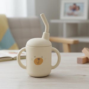 Silicone Baby Sippy Cup 120ML – Leakproof Snack & Training Cup – Free Toddler Feeding Cup – Cartoon Baby Cup image 4