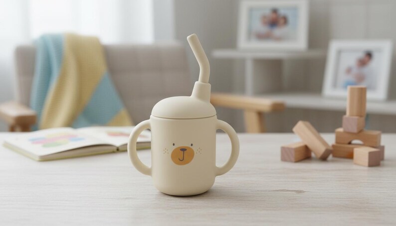 Silicone Baby Sippy Cup 120ML – Leakproof Snack & Training Cup – Free Toddler Feeding Cup – Cartoon Baby Cup image 4