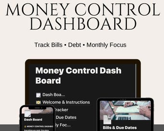 Begrip Budget & Debt Tracker Dashboard | Planner voor geldbeheer | Sjabloon rekeningen en maandbudget